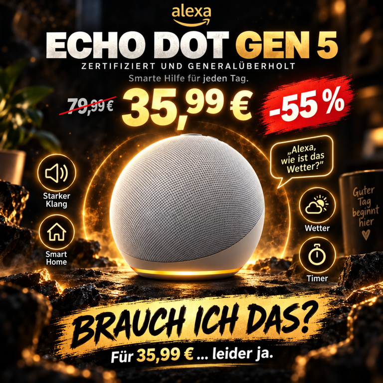 🔊 Echo Dot – 55 % billiger